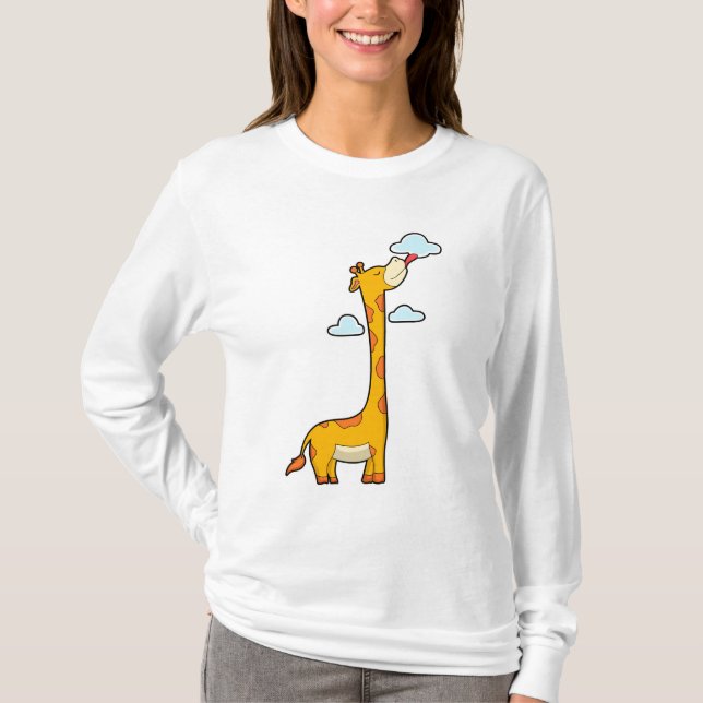 Camiseta Girafa com Nuvens (Frente)