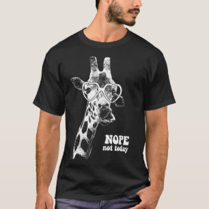 Camiseta Girafa Com Óculos De Coração Não Hoje