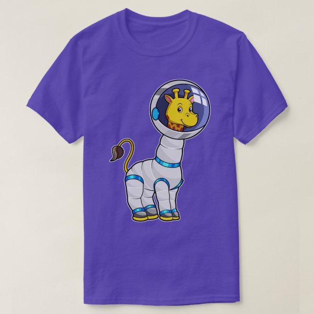 Camiseta Girafa como astronauta na esfera de vidro (Frente do Design)