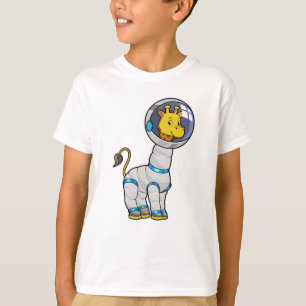 Camiseta Girafa como astronauta na esfera de vidro