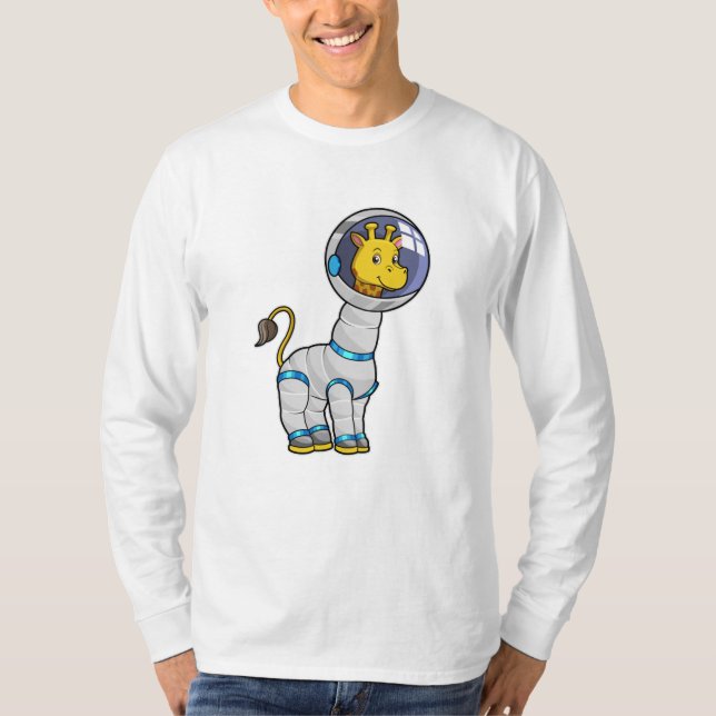 Camiseta Girafa como astronauta na esfera de vidro (Frente)