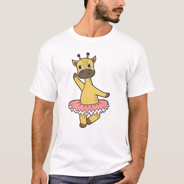 Camiseta Girafa como Ballerina em Balé com saia (Frente)