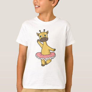 Camiseta Girafa como Ballerina em Balé com saia
