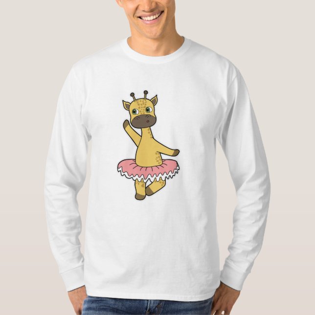 Camiseta Girafa como Ballerina em Balé com saia (Frente)
