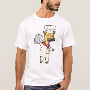 Camiseta Girafa como cozinheiro com placa de Cozinhar e púl