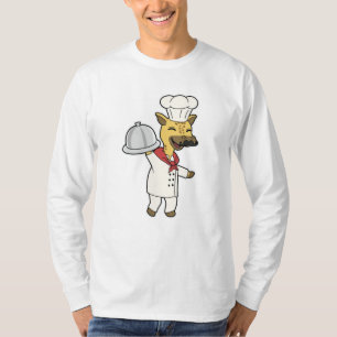 Camiseta Girafa como cozinheiro com placa de Cozinhar e púl
