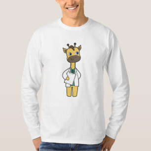 Camiseta Girafa como Doutor com Notepad