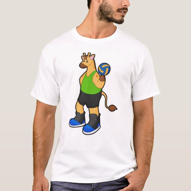 Camiseta Girafa como jogador de voleibol (Frente)
