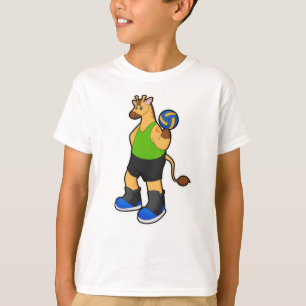 Camiseta Girafa como jogador de voleibol