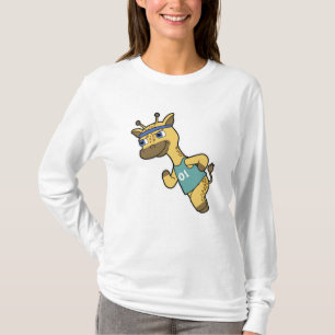 Camiseta Girafa como Jogger no Runger com Headband