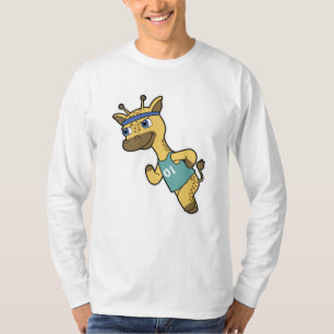 Camiseta Girafa como Jogger no Runger com Headband