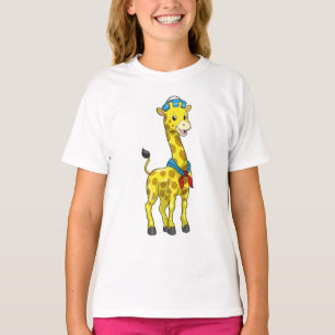 Camiseta Girafa como marinheiro com chapéu marinheiro