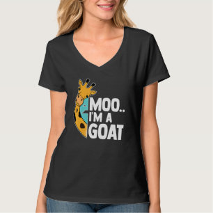 Camiseta Girafa Confundida Humorável Moo Im A Goat Barn Ran