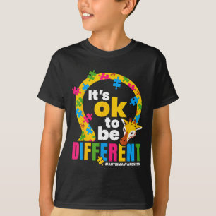 Camiseta Girafa Conscientização do Autismo É Ok Ser Diferen