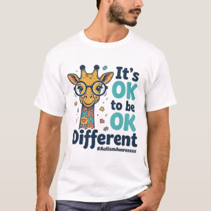 Camiseta Girafa Conscientização do Autismo É OK Ser Diferen