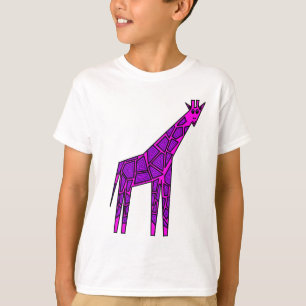 Camiseta Girafa cor-de-rosa