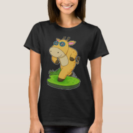 Camiseta Girafa Correndo Óculos