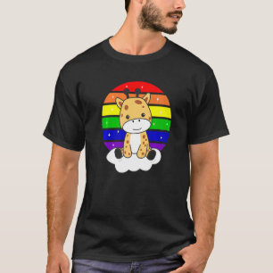 Camiseta Girafa Coxa-Arco-Íris Para Crianças Girafas