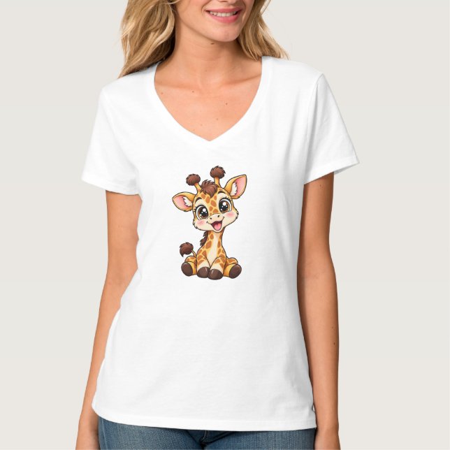 Camiseta Girafa Cute Peekaboo (Frente)