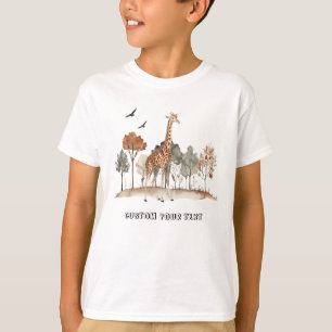 Camiseta Girafa de corte com texto personalizado