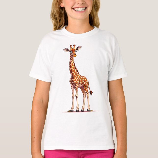 Camiseta 🦒 Girafa de Desenho Animado Fofo Presente para Cr (Frente)