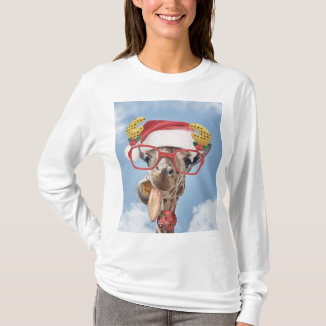 Camiseta Girafa de Natal (Frente)