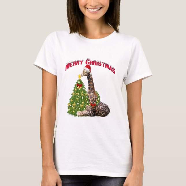 Camiseta Girafa de Natal (Frente)
