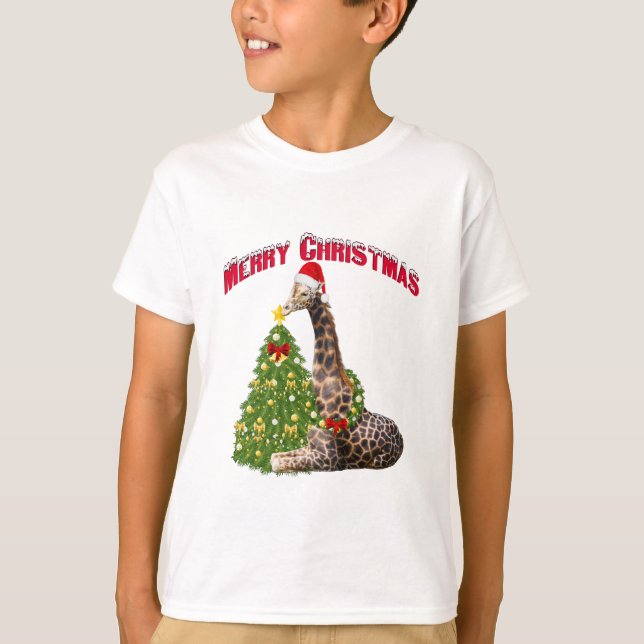 Camiseta Girafa de Natal (Frente)