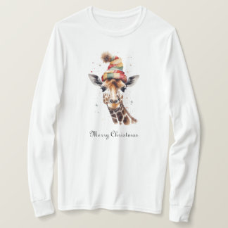 Camiseta Girafa de Natal Aconchegante, personalizada