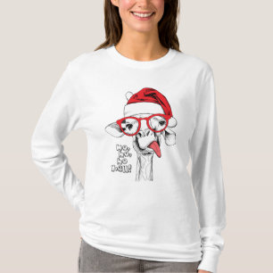 Camiseta Girafa de Natal hipster Feriados