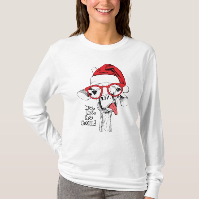 Camiseta Girafa de Natal hipster | Feriados (Frente)