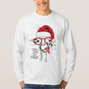 Camiseta Girafa de Natal hipster   Feriados