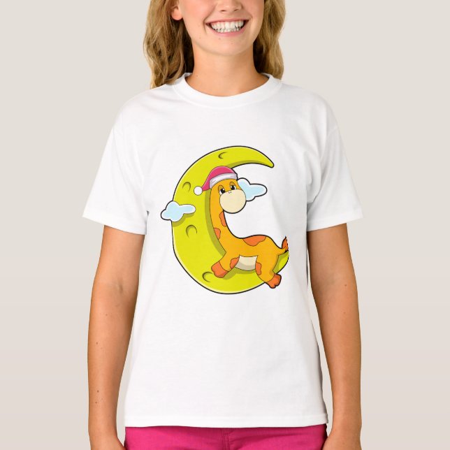 Camiseta Girafa dormindo com lua (Frente)