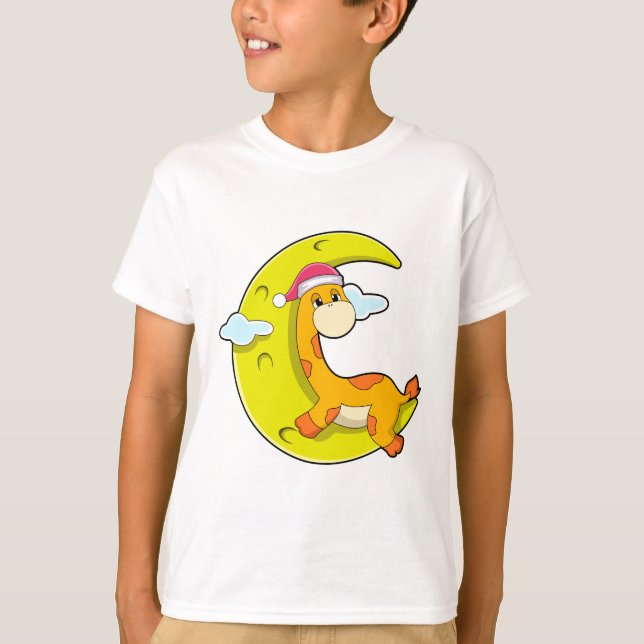 Camiseta Girafa dormindo com lua (Frente)