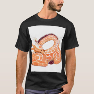 Camiseta Girafa Dormindo: Gentil Aquarela