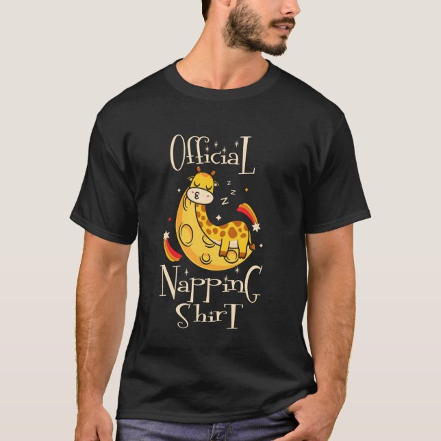 Camiseta Girafa Dormindo para Meninas Presentes de Girafa C (Frente)