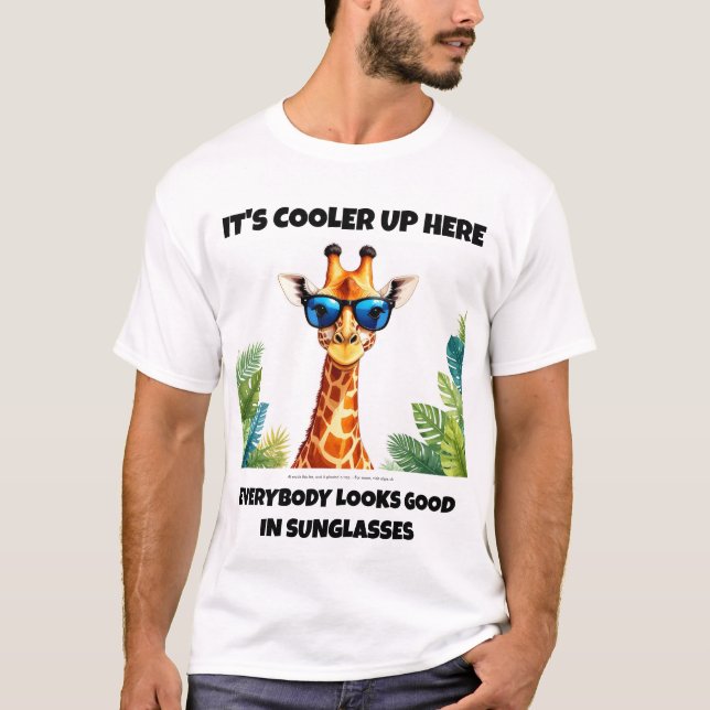 Camiseta Girafa em lágrimas de sol - Humor climático (Frente)