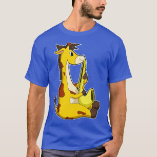 Camiseta Girafa em Música com Saxofone