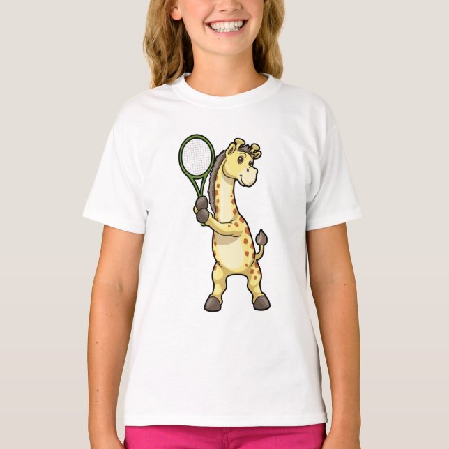 Camiseta Girafa em Tênis com raquete Tênis (Frente)