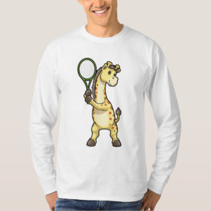 Camiseta Girafa em Tênis com raquete Tênis