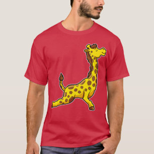 Camiseta Girafa em Yoga Stretching exercs Pernas Pescoço