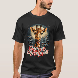 Camiseta Girafa Engraçada Árvore de Natal Feliz Girafa Lo