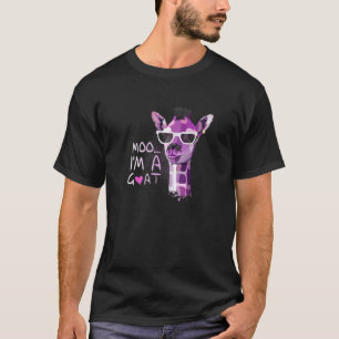 Camiseta Girafa Engraçada dizendo Moo Eu sou uma vaca Goat