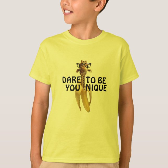 Camiseta Girafa Engraçada Meme Go Bananas Seja Única (Frente)