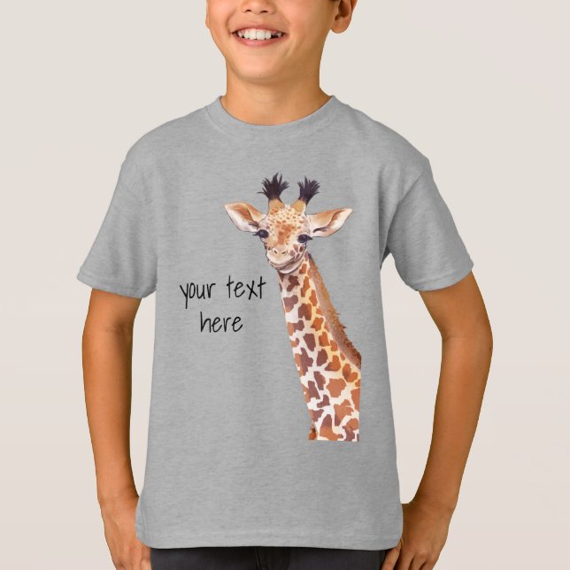 Camiseta Girafa Engraçada, Personalizada (Frente)