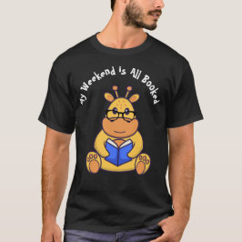 Camiseta Girafa engraçada personalizada lendo livro
