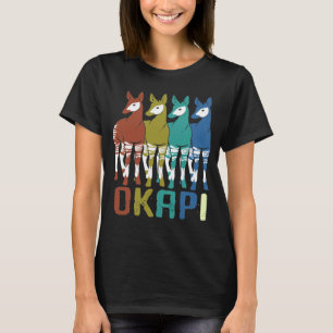 Camiseta Girafa Florestal da Floresta da Família Okapi Col
