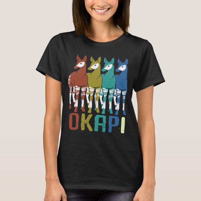 Camiseta Girafa Florestal da Floresta da Família Okapi Colo (Frente)
