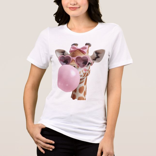 Camiseta Girafa Fofa com Chiclete (Frente)