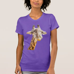 Camiseta Girafa Fofa Moderno Divertido Vida Selvagem Roxo